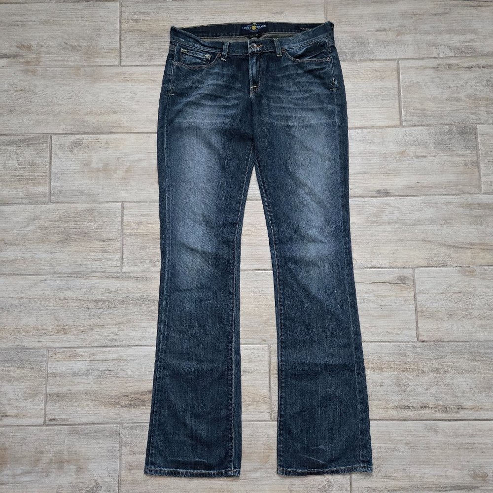 Lucky Brand Zoe Boot‎ Jeans Women's Low Rise Faded Thigh Cowgirl Western 10/30
